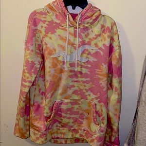 Hollister Pink/Orange/Yellow Tie-Dye hoodie